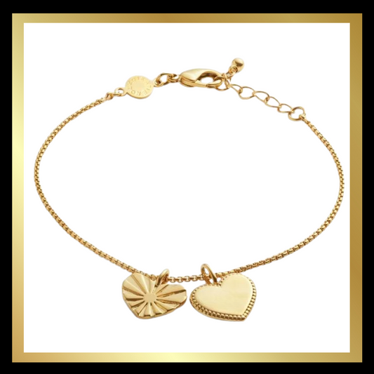 'Love About All'  Waterproof Gold Charm Bracelet by Katie Loxton