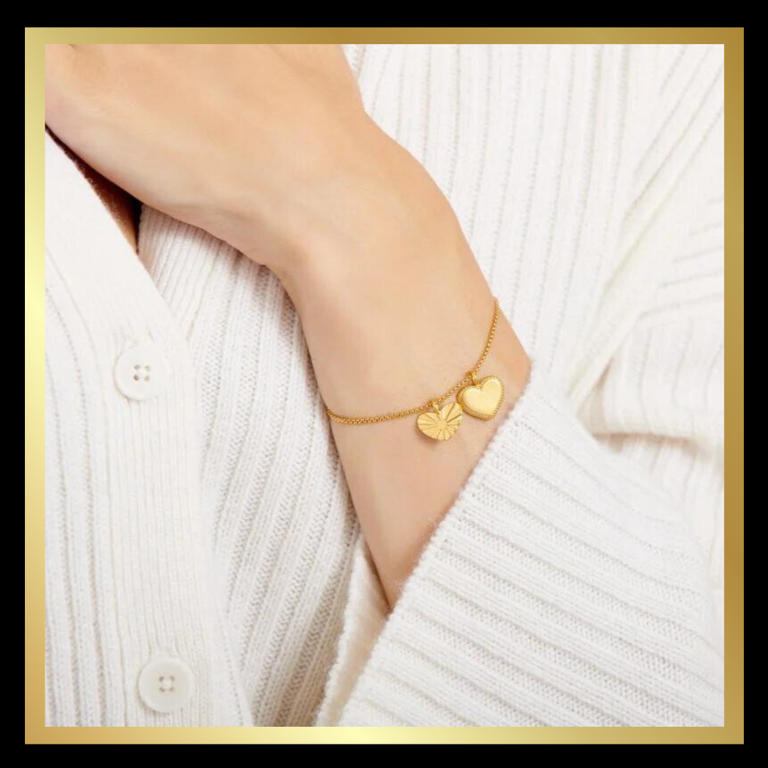 'Love About All'  Waterproof Gold Charm Bracelet by Katie Loxton