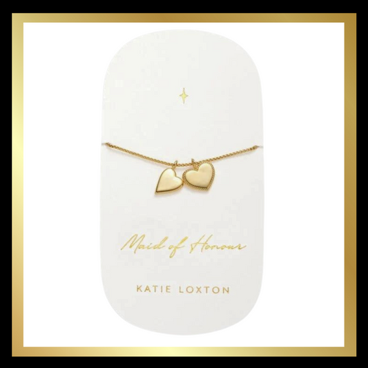 'Maid of Honour' Waterproof Gold Charm Necklace by Katie Loxton