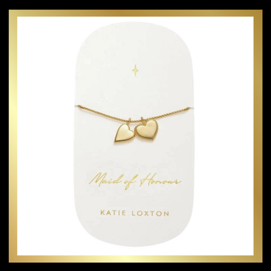 'Maid of Honour' Waterproof Gold Charm Bracelet by Katie Loxton