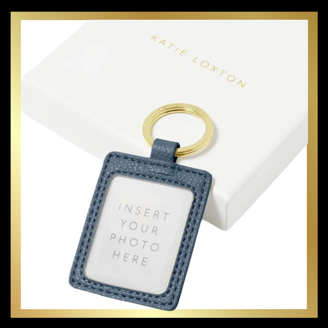 Boxed 'One In A Million' Photo Keyring in Navy by Katie Loxton