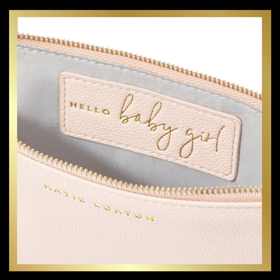 Pale Pink Baby Secret Message Pouch  - 'Hello Baby Girl' by Katie Loxton