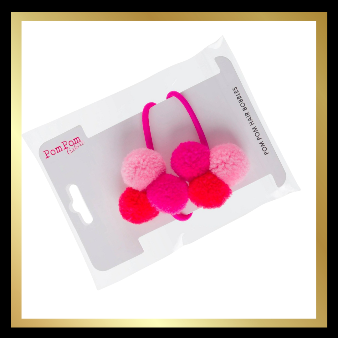 Mini Pom Pom Hair Bobble Trio  - Pinks