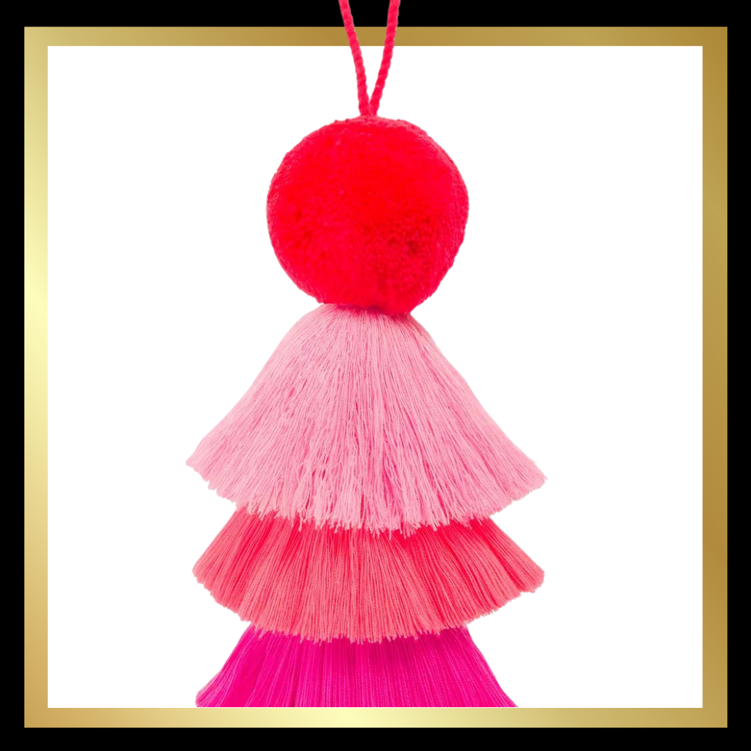 Pom Pom Large Trio Tassel Swag - Flamingo Pinks