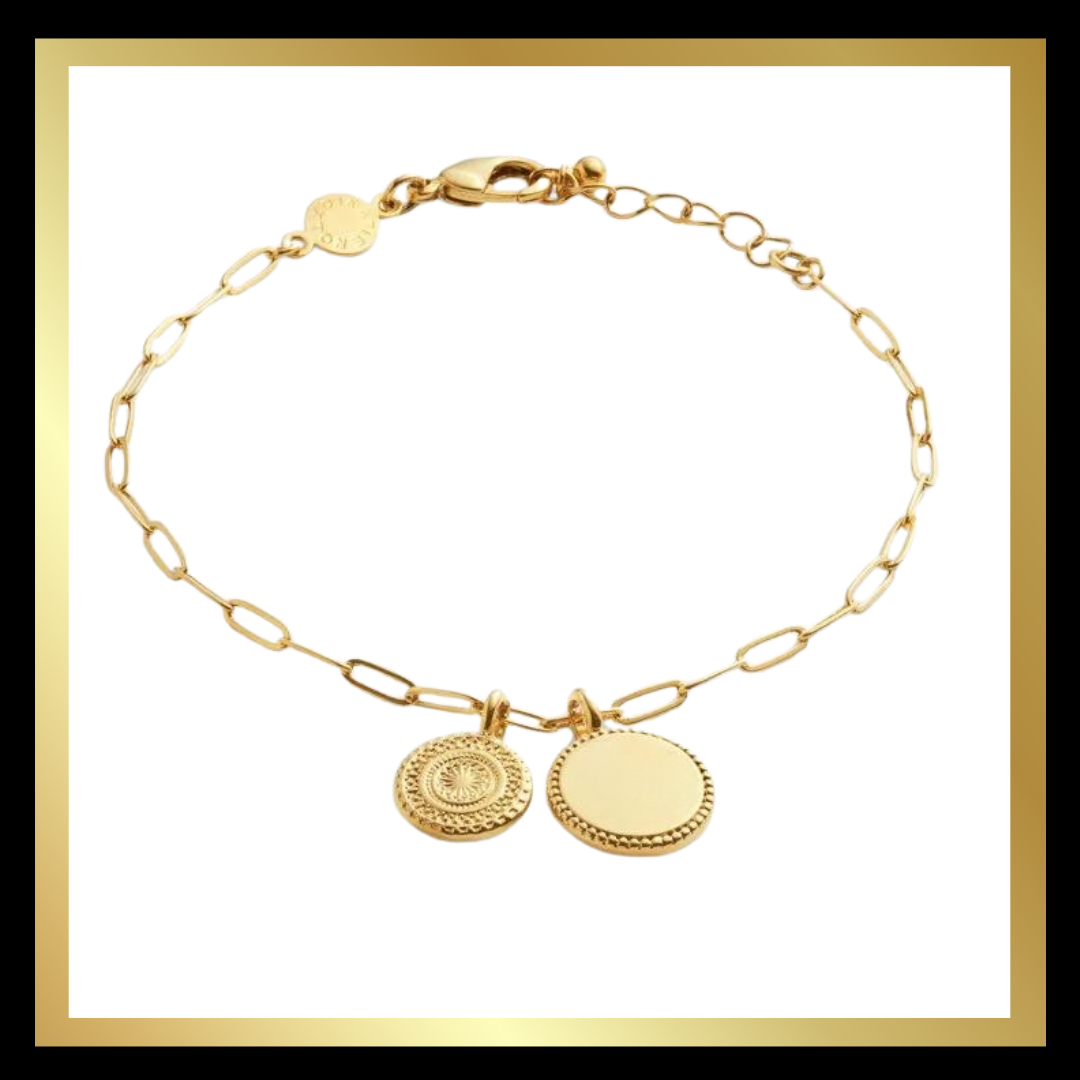 'Sister'  Waterproof Gold Charm Bracelet by Katie Loxton Katie Loxton