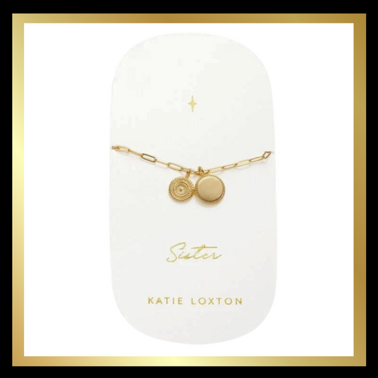 'Sister' Waterproof Gold Charm Necklace by Katie Loxton