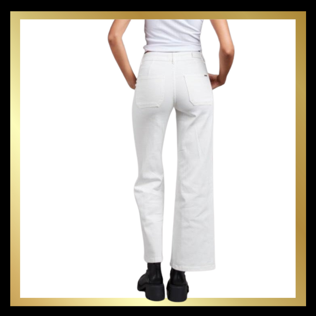 Soft White (Ivory) Wide Leg Jeans