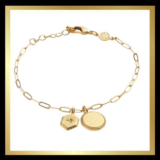 'Soul Sister' Waterproof Gold Charm Bracelet by Katie Loxton