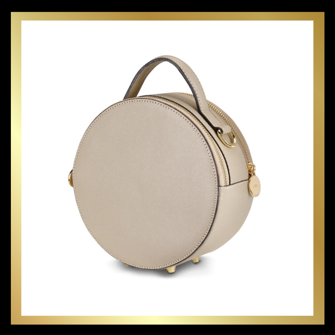 Round Italian Leather Handbag
