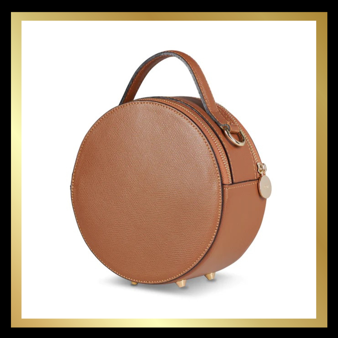 Round Italian Leather Handbag