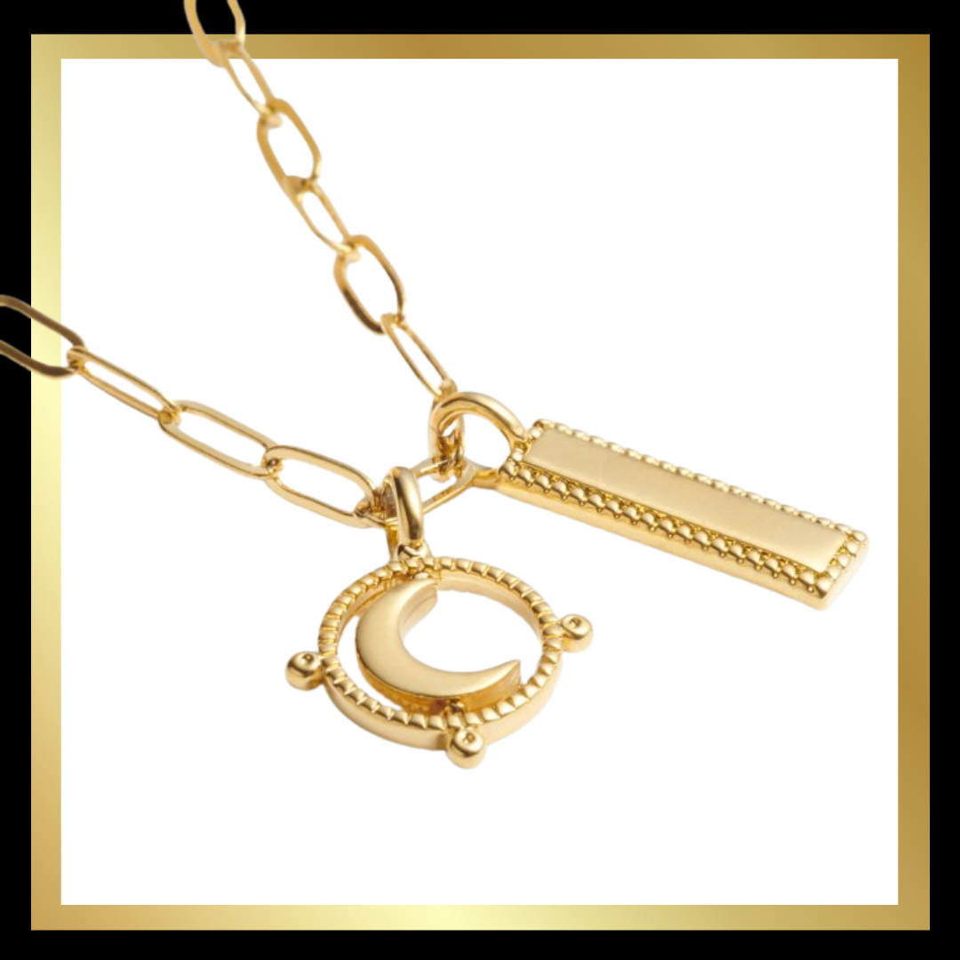 'To The Moon & Back' Waterproof Gold Charm Necklace by Katie Loxton