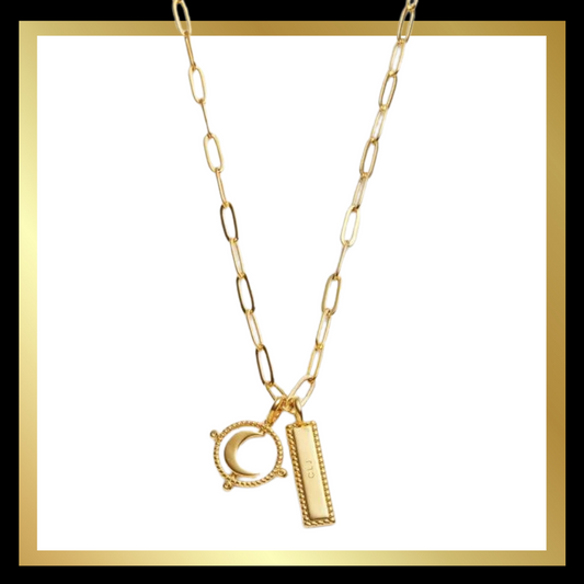 'To The Moon & Back' Waterproof Gold Charm Necklace by Katie Loxton