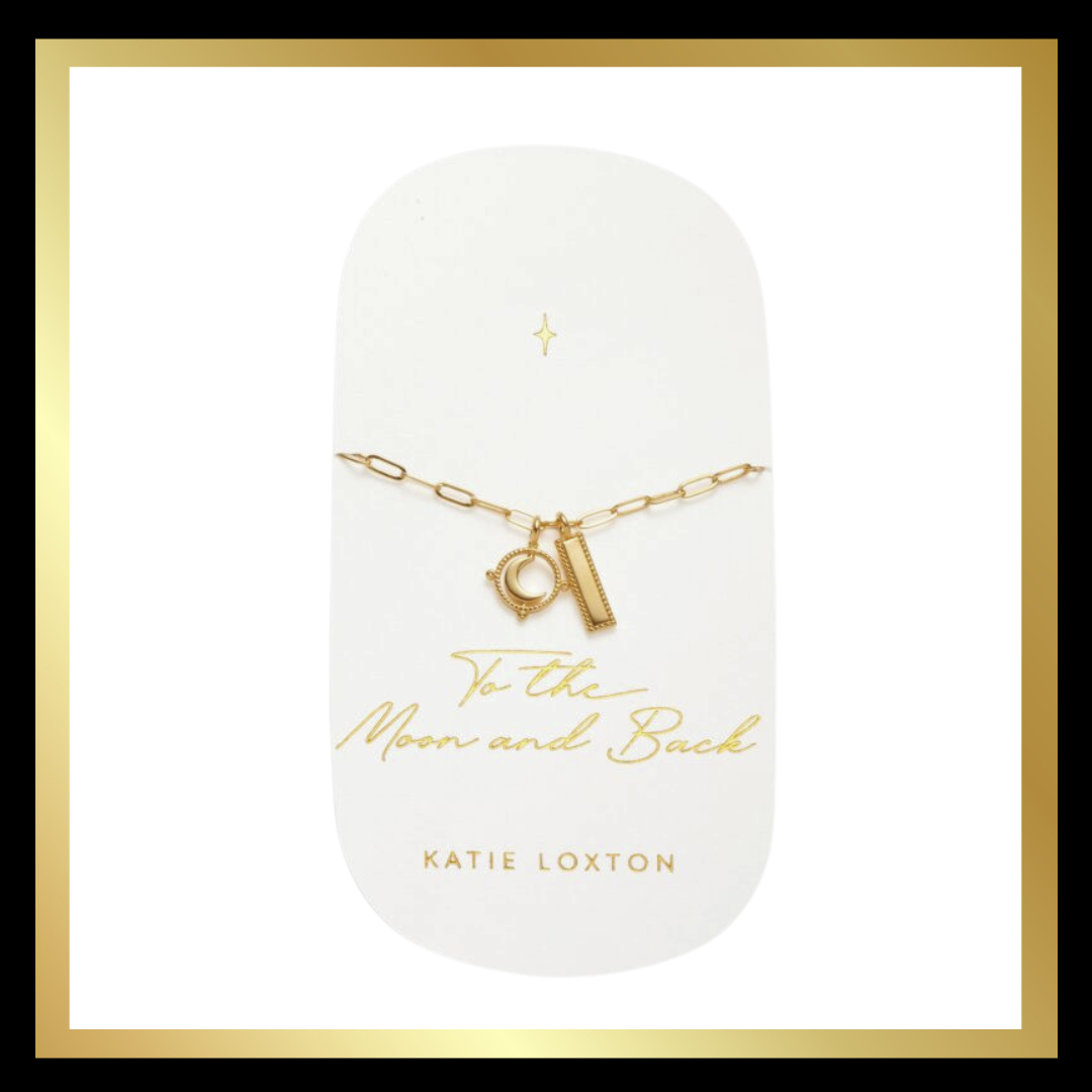 'To The Moon & Back' Waterproof Gold Charm Bracelet by Katie Loxton