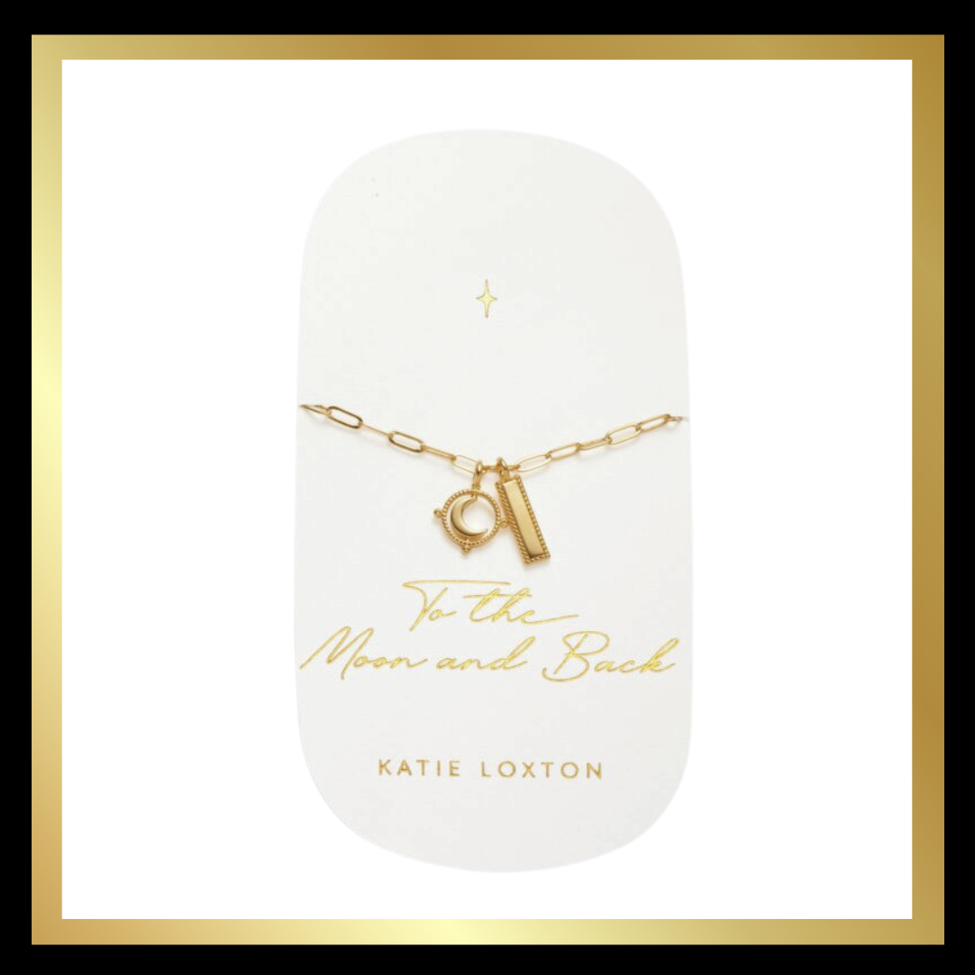 'To The Moon & Back' Waterproof Gold Charm Necklace by Katie Loxton