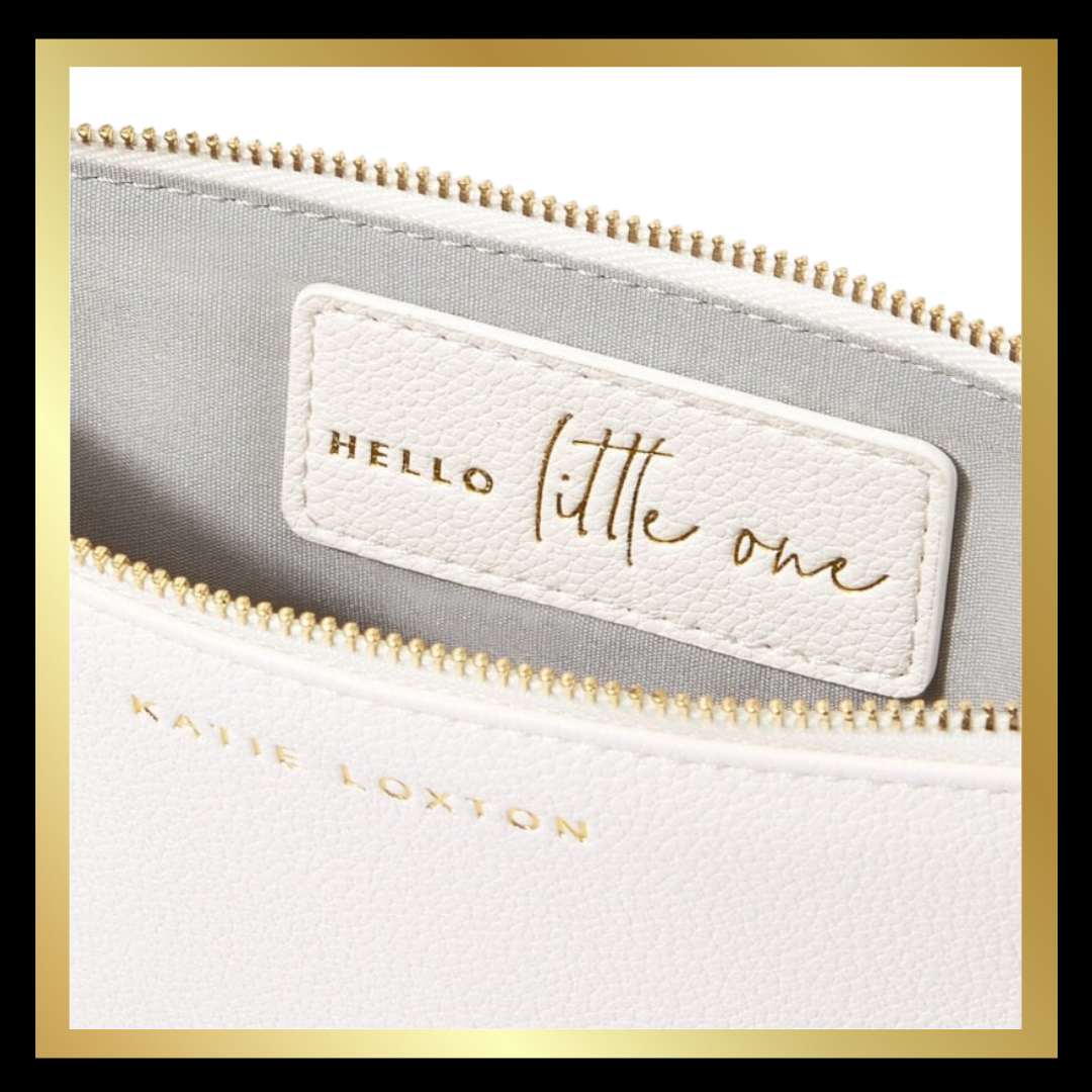 White Baby Secret Message Pouch  - 'Hello Little One' by Katie Loxton