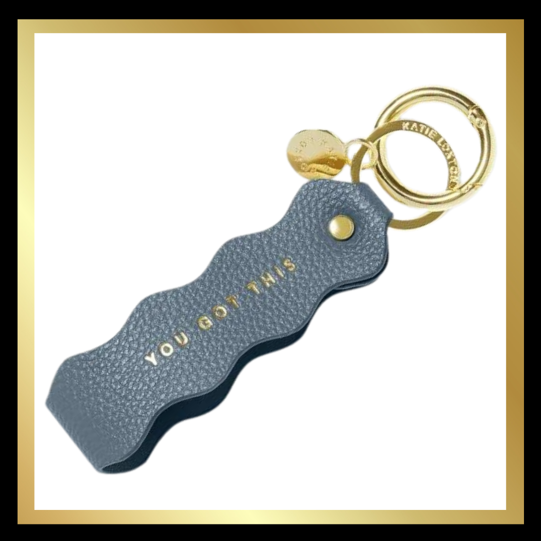 'You Got This' Sentiment Wave Keyring in Navy by Katie Loxton