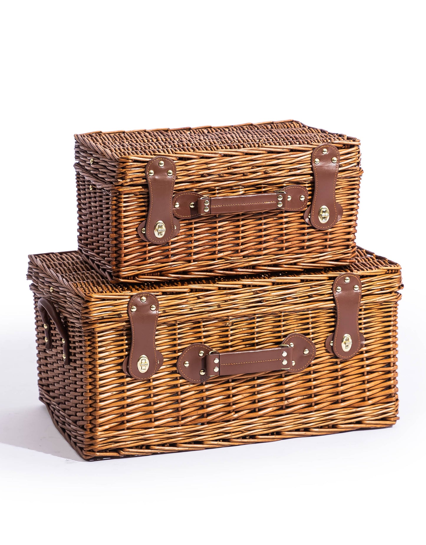 Luxury Tartan 2-Person Picnic Hamper with Leather Handles & AC
