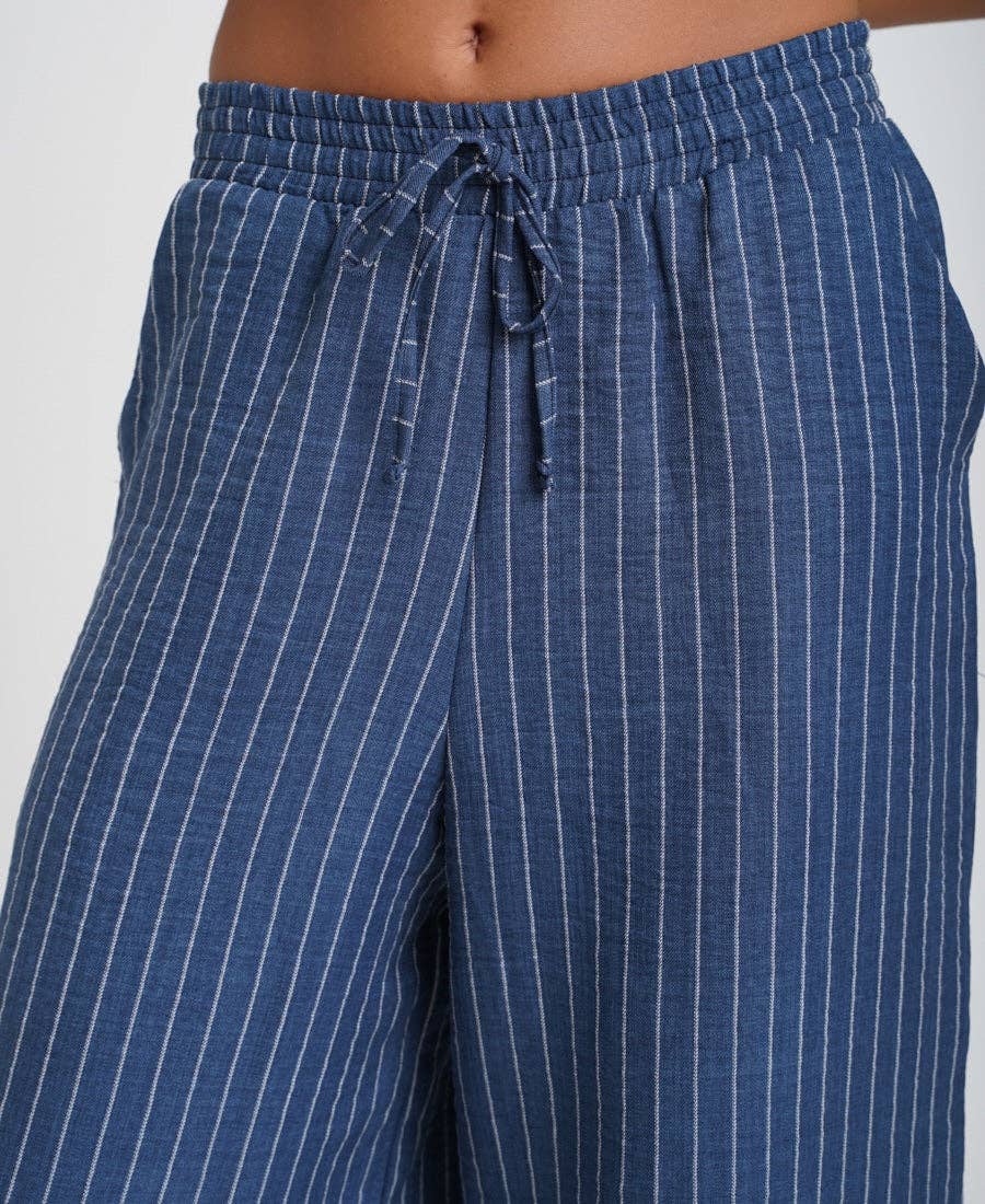 Blue Stripe Wide Leg Trousers: M Needs No Label