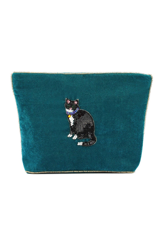 Black and White Cat Medium Pouch