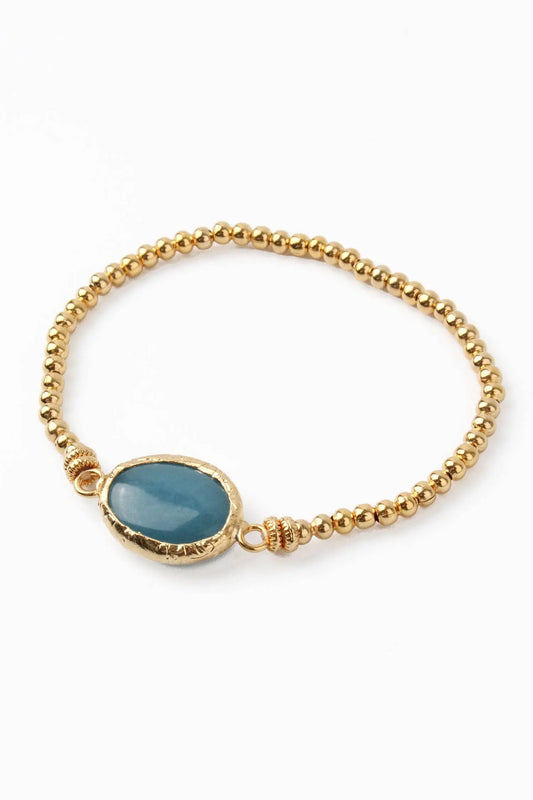 LIGHT BLUE GEMSTONE GOLD BRACELET My Doris