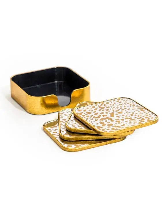 Set of 4 Leopard Print Coasters The Style Closet