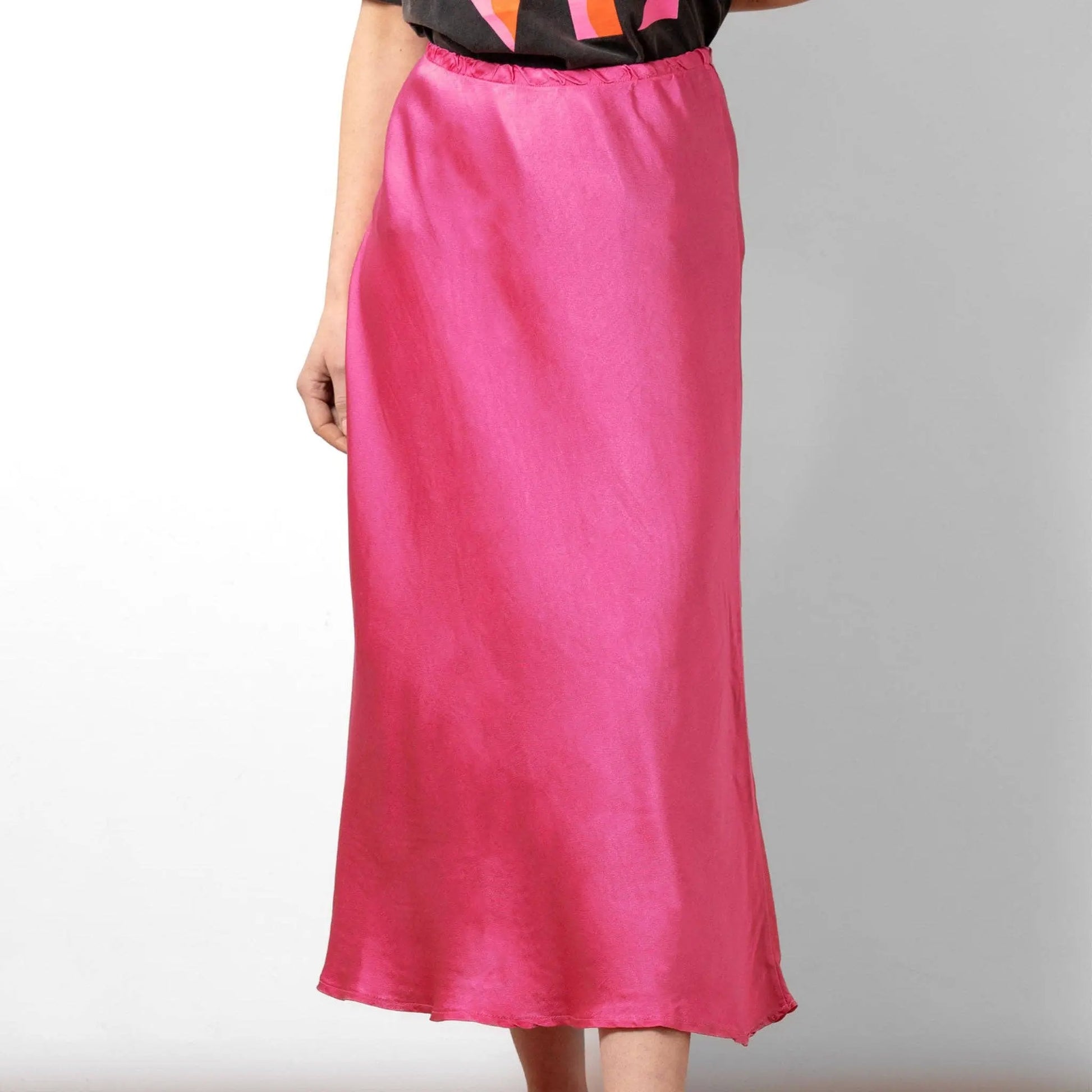 Midi Slip Skirt - Hot Pink The Style Closet