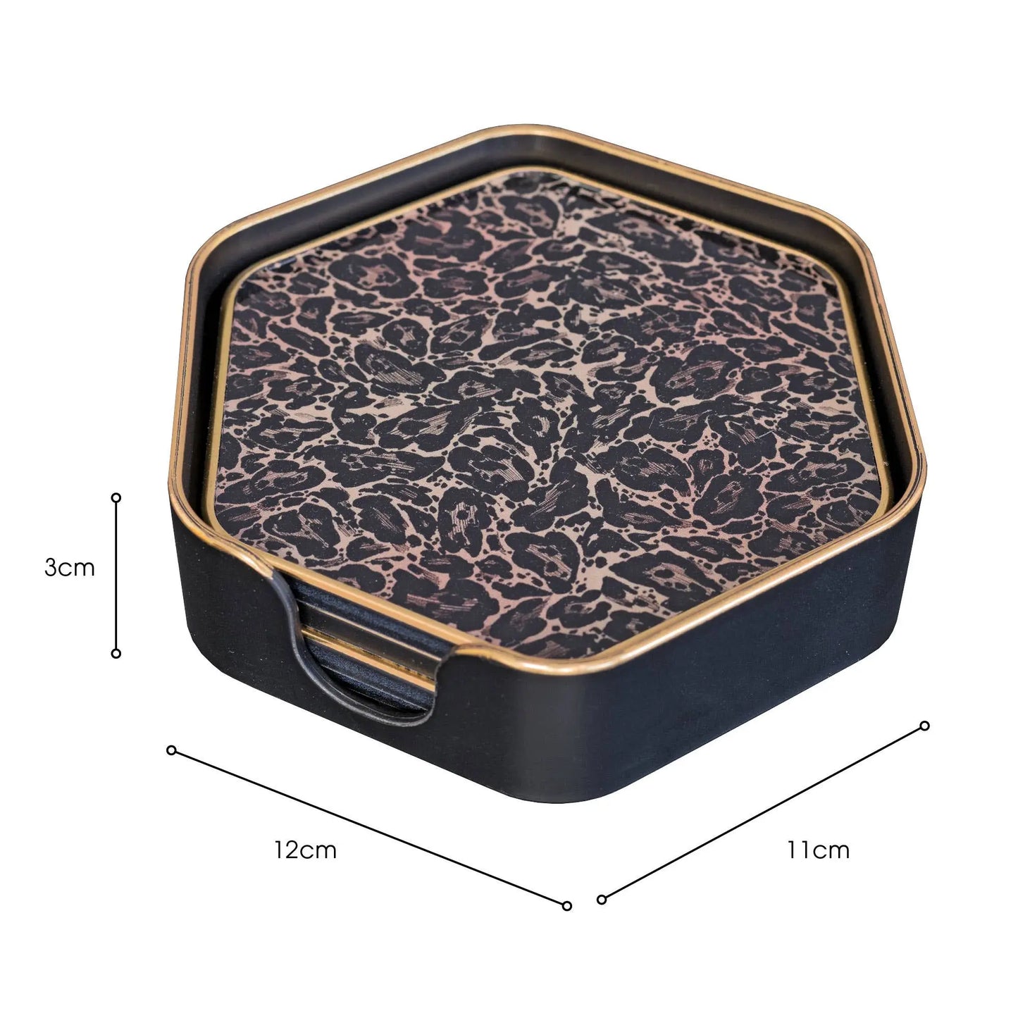 Leopard Print Hexagonal Coasters The Style Closet