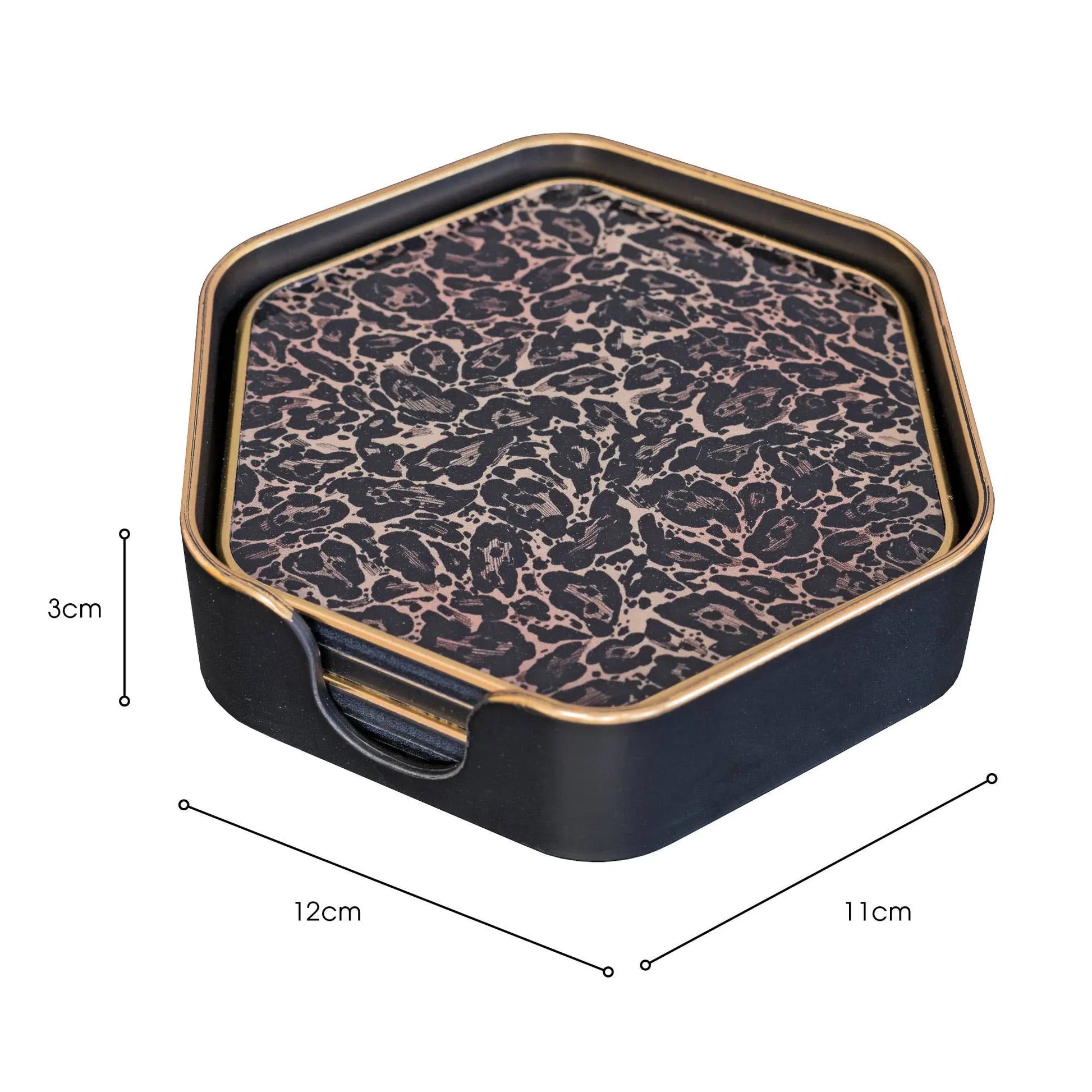 Leopard Print Hexagonal Coasters The Style Closet