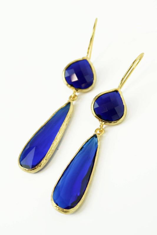 2 DROP BLUE EARRINGS