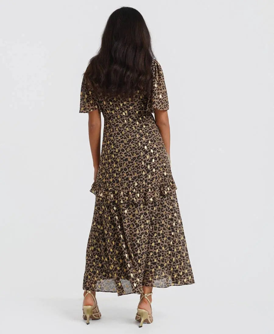 Ruffle Animal Foil Midi Dress: 10 Needs No Label