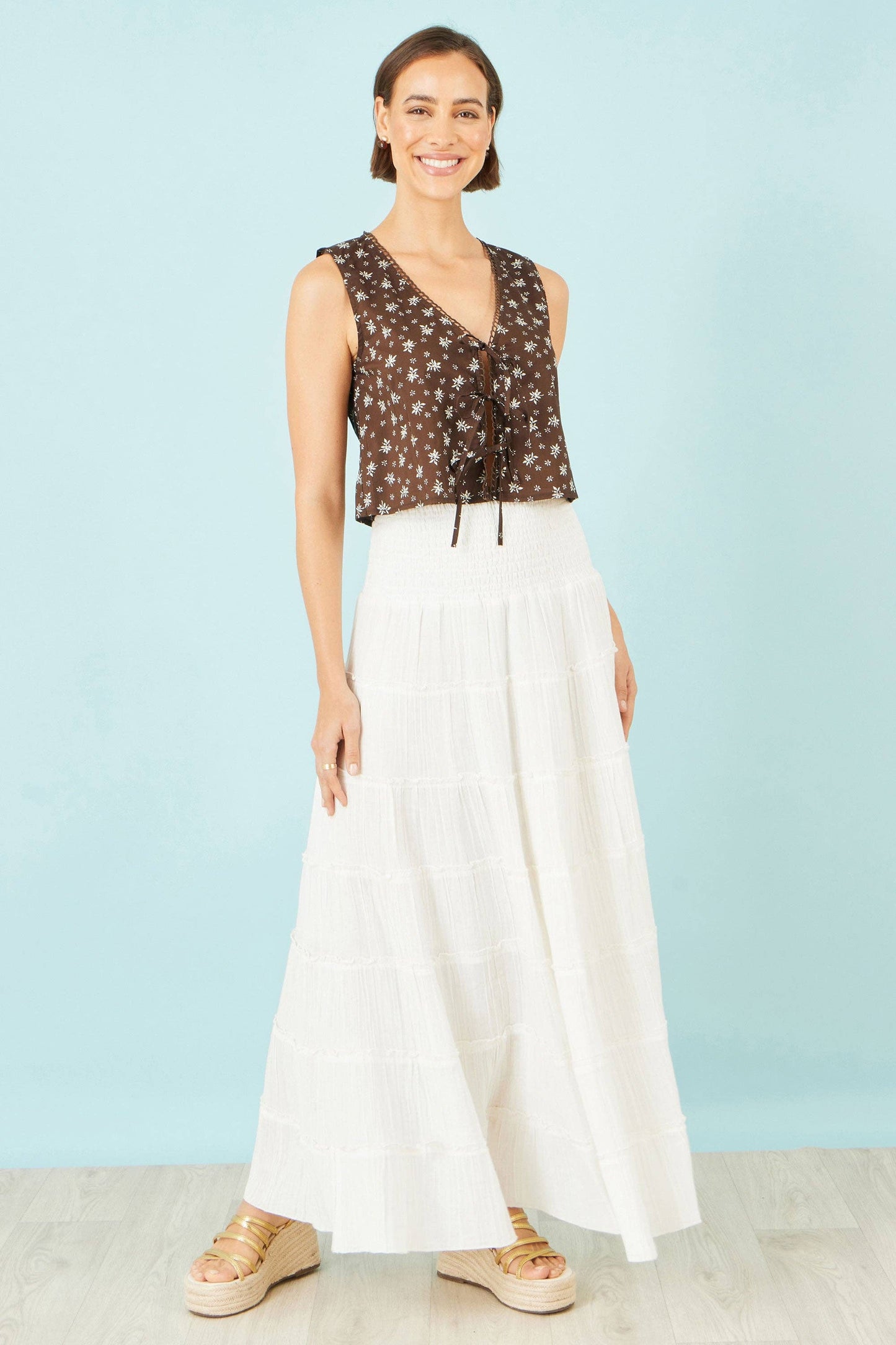 Delicate Floral Sleeveless Top / Co-ord