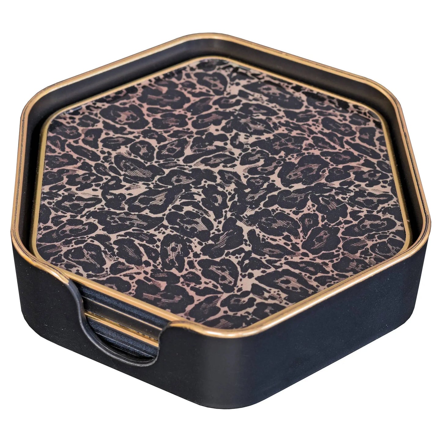 Leopard Print Hexagonal Coasters The Style Closet