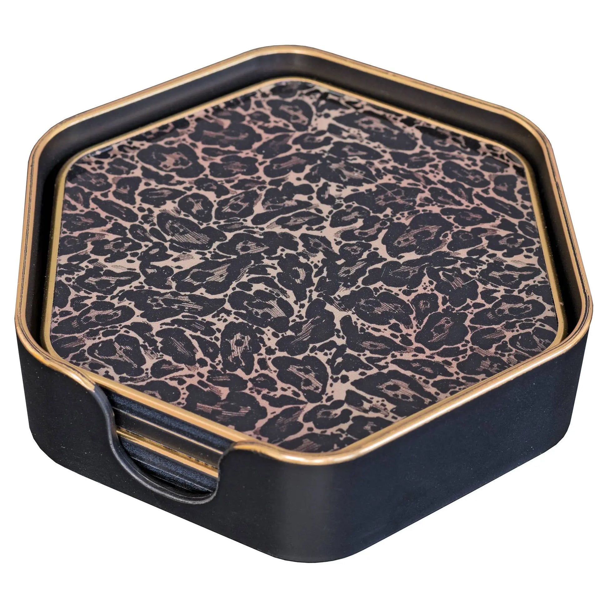 Leopard Print Hexagonal Coasters The Style Closet