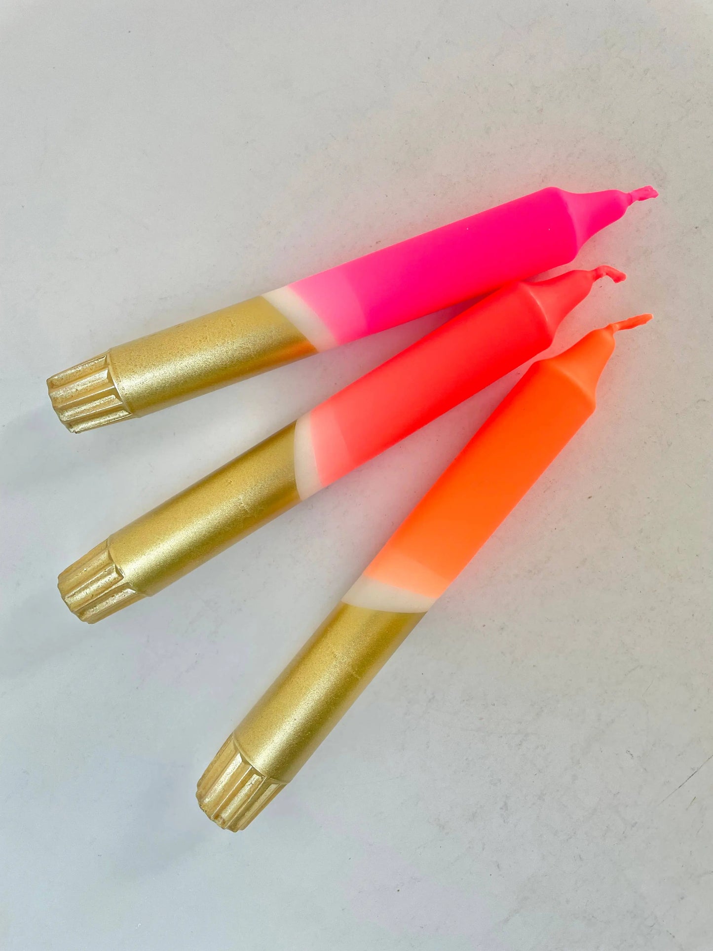 All The Neons & Gold Dip Dyed Dinner Candles The Style Closet
