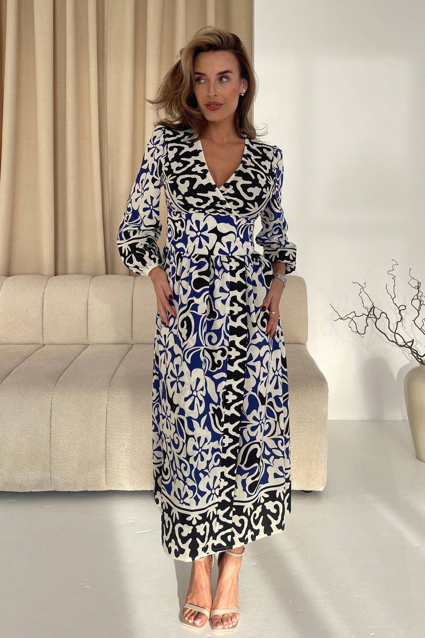 Long Sleeve Maxi Dress Blue
