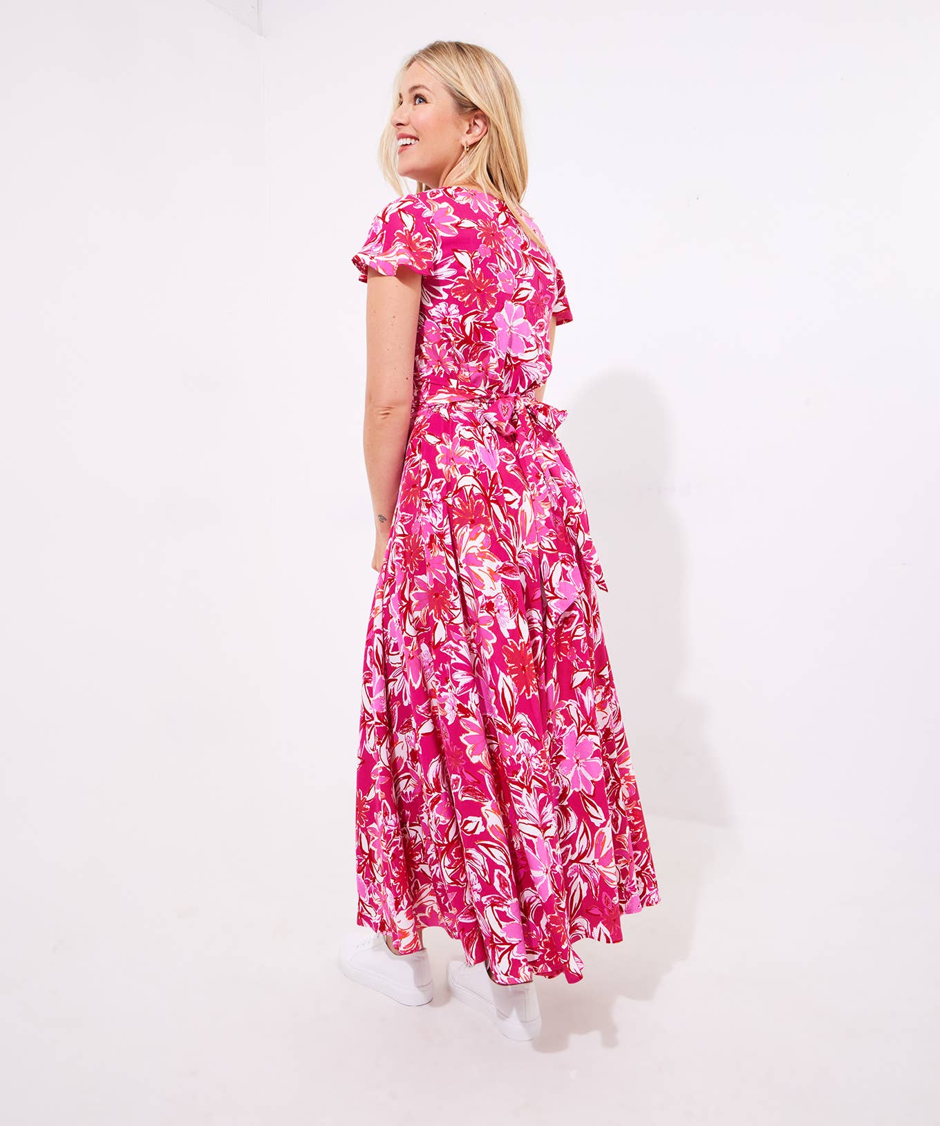 Celina Floral Maxi Dress: Pink / 10