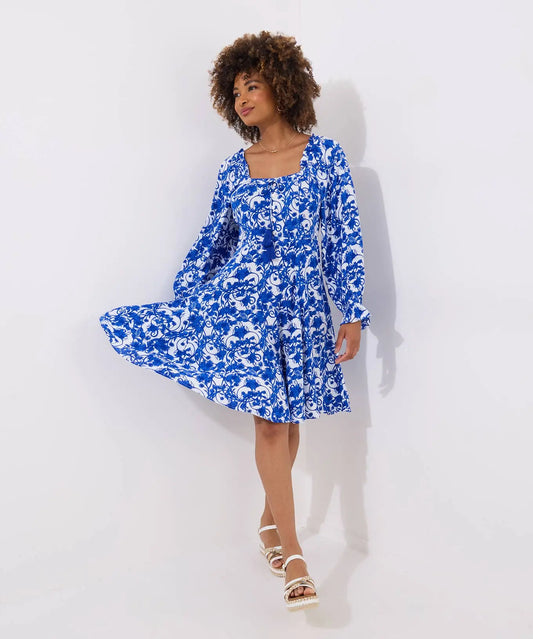Grecian Dreams Short Dress: Blue / 8 Joe Browns