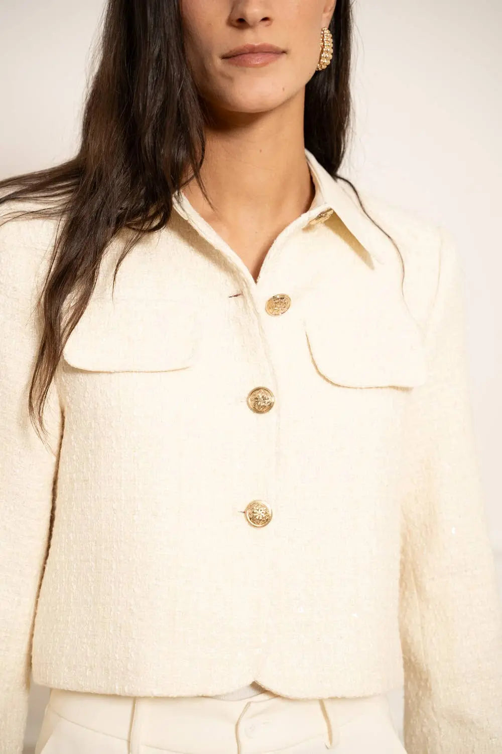 Élise jacket in tweed & Dark denim - The Style Closet