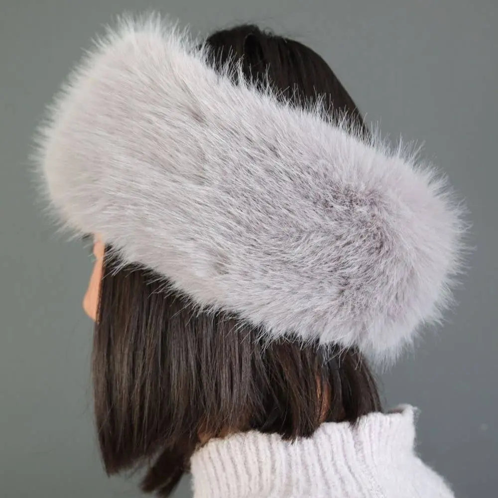 Cosy Ear Warmer Faux Fur Winter Headband Silver The Style Closet